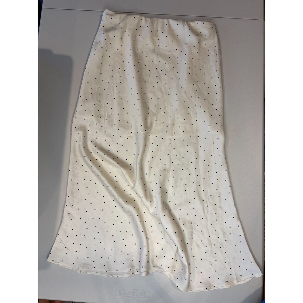 HYFVE - medium - L.A. Boutique - silk cream & black polka dot maxi skirt